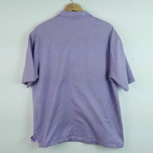 Augusta Masters Golf Polo Shirt XL Purple Houndstooth Cotton Old Money Preppy - Picture 5 of 5